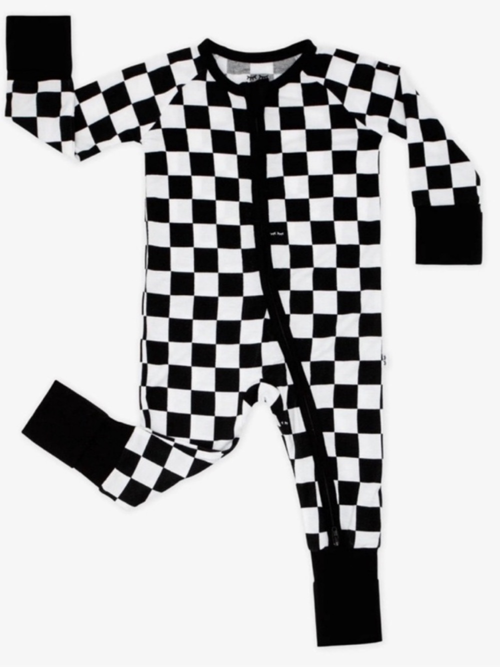 Little Sleepies Black & White Cool Checks Zippy 0-3M - Picture 2 of 7
